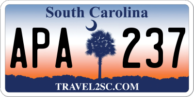 SC license plate APA237