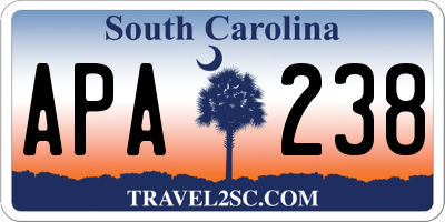 SC license plate APA238