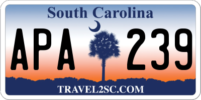 SC license plate APA239