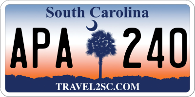 SC license plate APA240