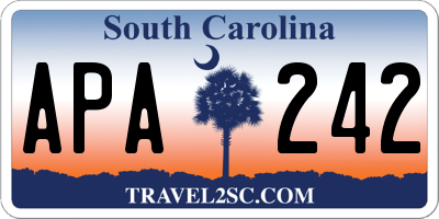 SC license plate APA242
