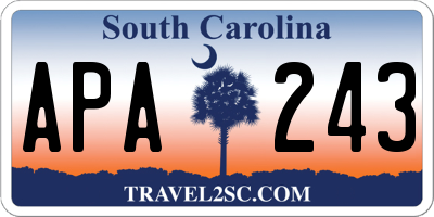 SC license plate APA243