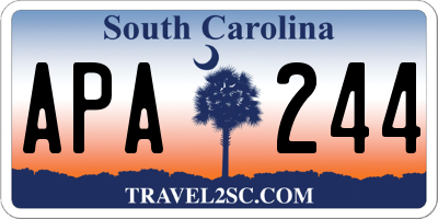 SC license plate APA244