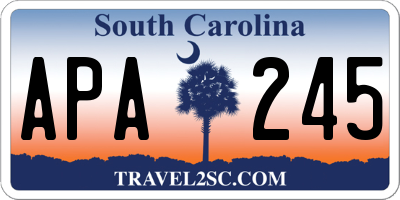 SC license plate APA245
