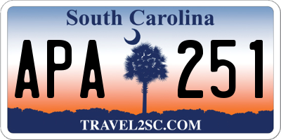 SC license plate APA251