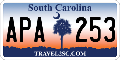SC license plate APA253