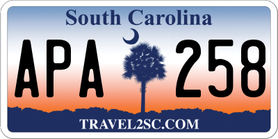SC license plate APA258