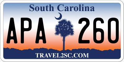 SC license plate APA260