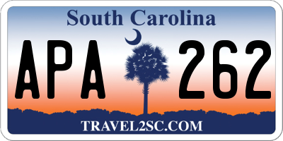 SC license plate APA262
