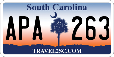 SC license plate APA263