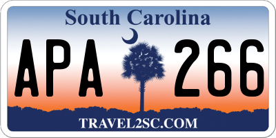 SC license plate APA266