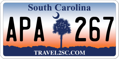 SC license plate APA267