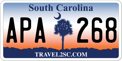SC license plate APA268