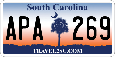 SC license plate APA269