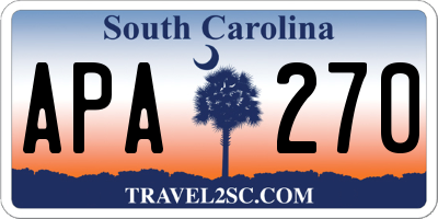 SC license plate APA270