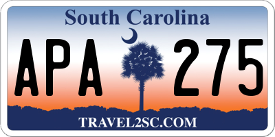 SC license plate APA275