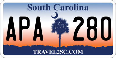 SC license plate APA280