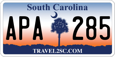 SC license plate APA285