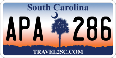 SC license plate APA286