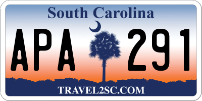 SC license plate APA291