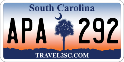 SC license plate APA292