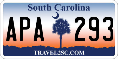 SC license plate APA293