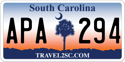 SC license plate APA294