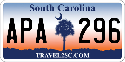 SC license plate APA296