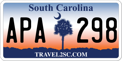 SC license plate APA298