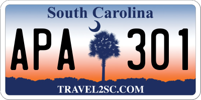 SC license plate APA301
