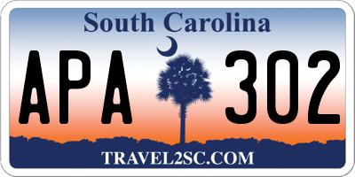 SC license plate APA302