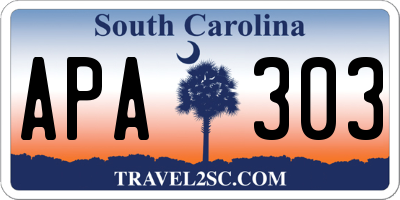 SC license plate APA303
