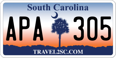 SC license plate APA305