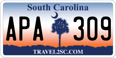 SC license plate APA309
