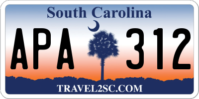 SC license plate APA312