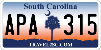 SC license plate APA315