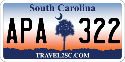 SC license plate APA322