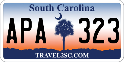 SC license plate APA323