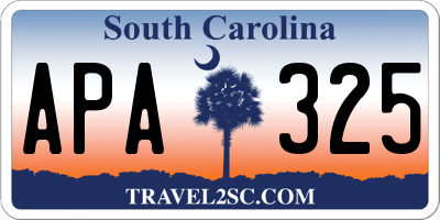 SC license plate APA325