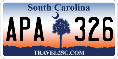 SC license plate APA326