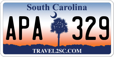 SC license plate APA329