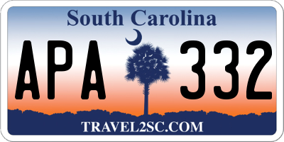 SC license plate APA332