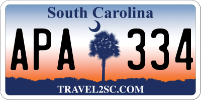 SC license plate APA334