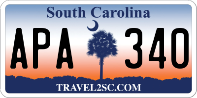 SC license plate APA340