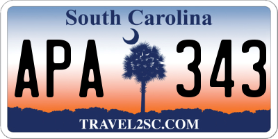 SC license plate APA343