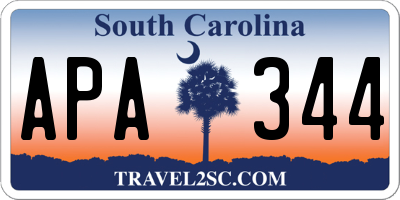 SC license plate APA344