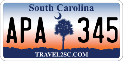 SC license plate APA345