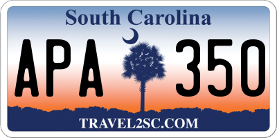 SC license plate APA350