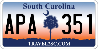 SC license plate APA351