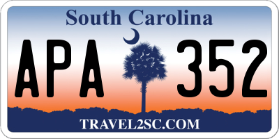 SC license plate APA352